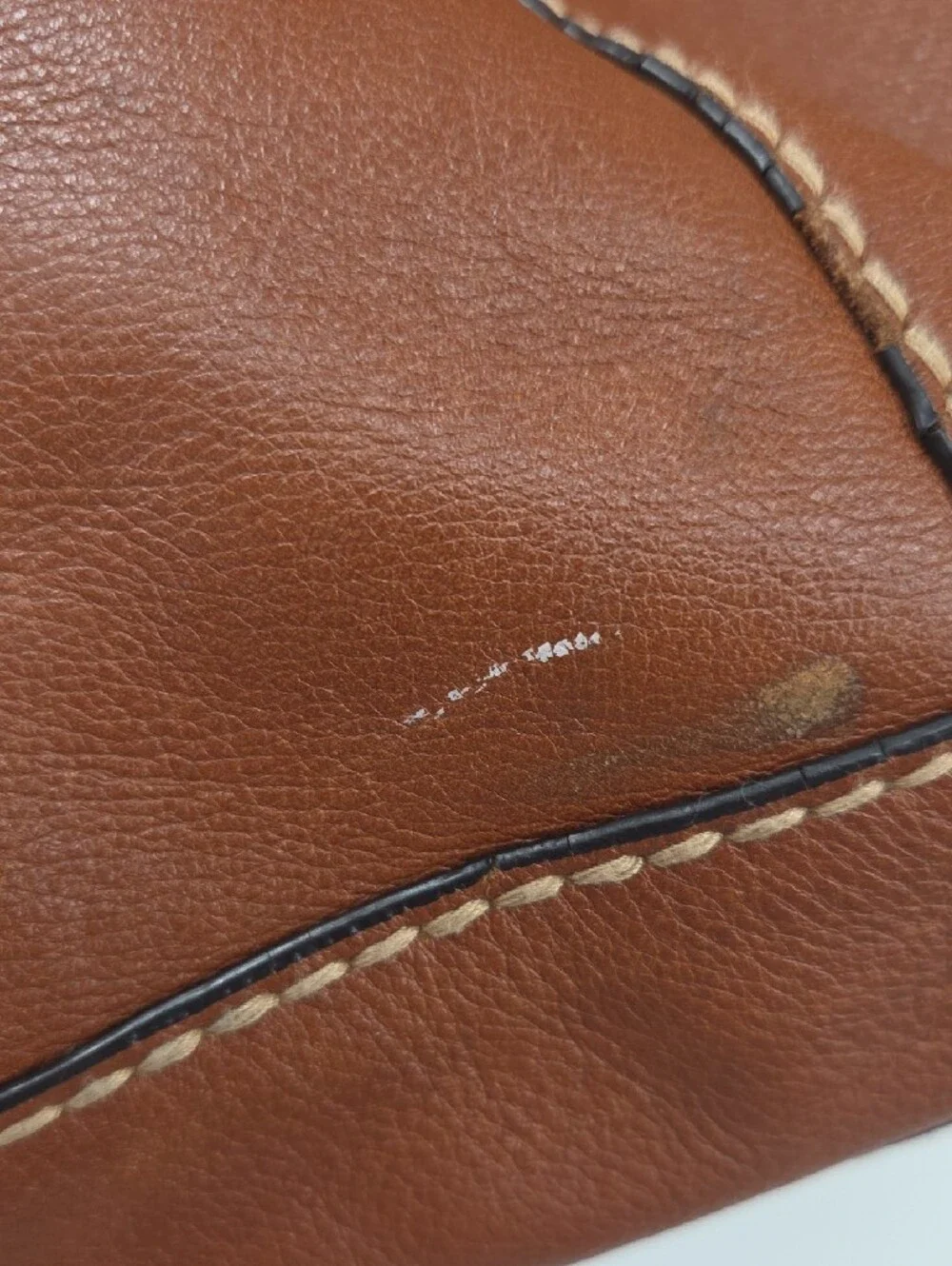 Large Fossil Tan Leather Shoulder Bag